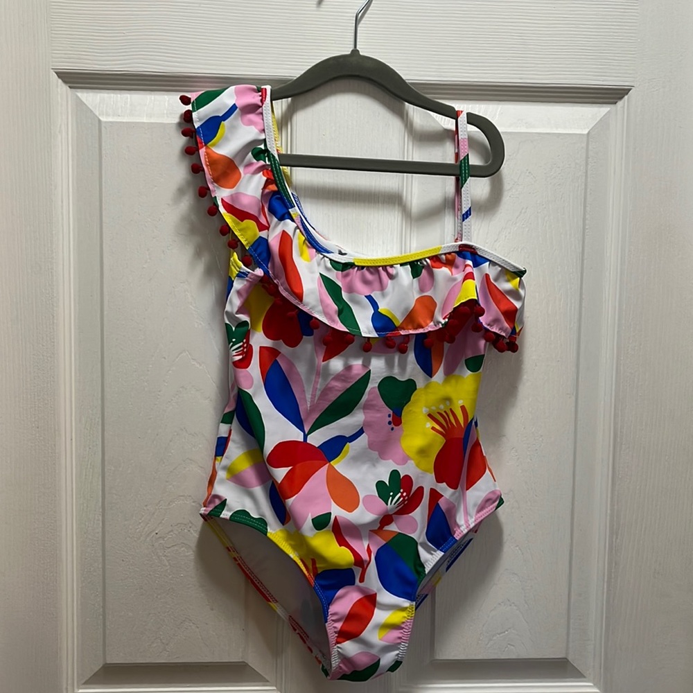 Girls Swimsuit Floral Multi-Primary Colors Size M